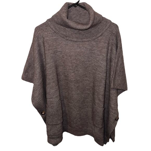 Loft Side Button Poncho In Gray Women's XS/S - Picture 1 of 6